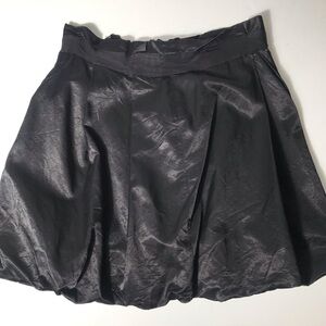 Club Monaco Black Satin Bubble Hem Mini Skirt